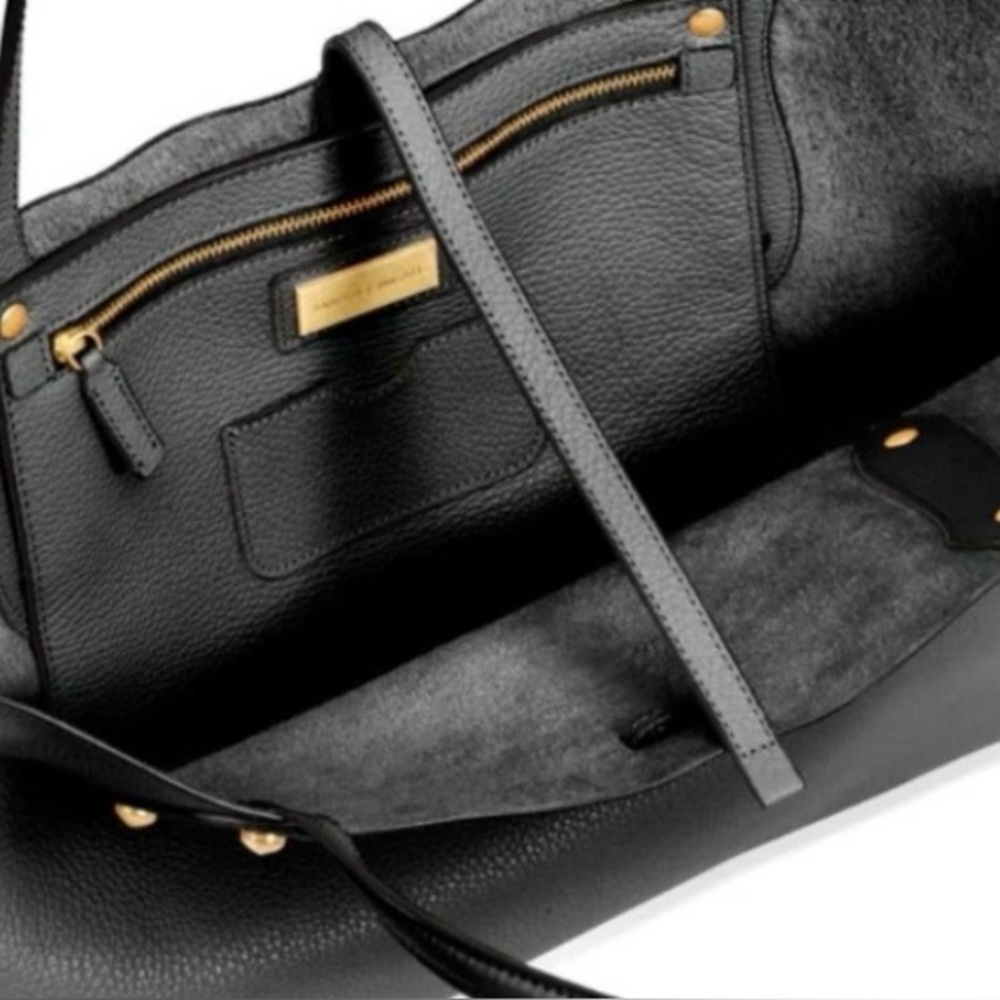 Annabel Ingall Gray Leather Tote Bag structured Shoulder Bag - Picture 10 of 11
